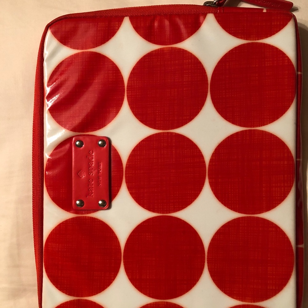 Kate Spade Polka Dot IPad Zipper Case 9-1/2”-7-1/2